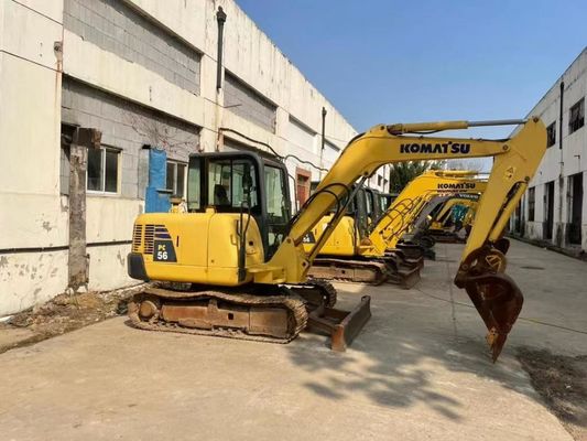 मूल रंग प्रयुक्त कोमात्सु PC56MR-2 मिनी उत्खनन मशीन उत्कृष्ट स्थिति में