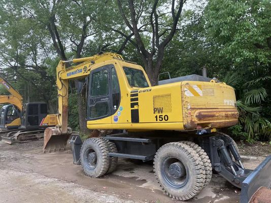कॉम्पैक्ट जापान इस्तेमाल किया कोमात्सु खुदाई PC150W-6 इस्तेमाल किया पहिया खुदाई