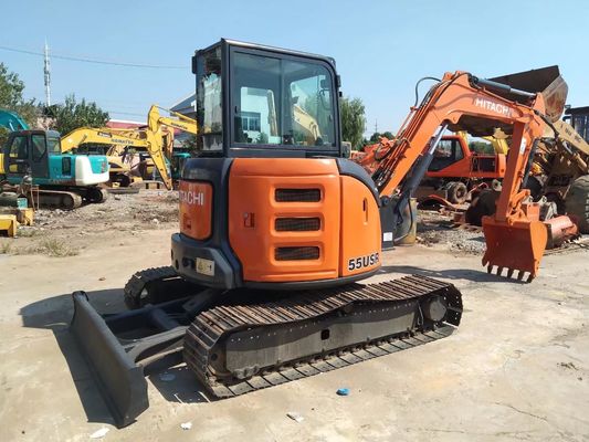 हिताची ZX55USR-5A प्रयुक्त मिनी क्रॉलर खुदाई अच्छी स्थिति में मिनी खुदाई प्रयुक्त