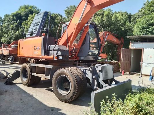 मूल रंग इस्तेमाल किया हुआ हिताची ZX160W पहिया खुदाई मशीन अच्छी स्थिति में