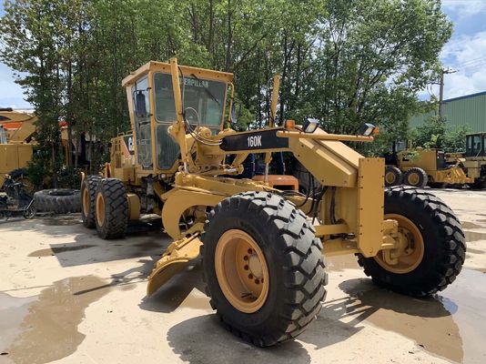CAT 160K प्रयुक्त मोटर ग्रेडर उच्च दक्षता प्रयुक्त कैटरपिलर मोटर ग्रेडर