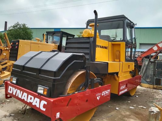 Dynapac CC421 प्रयुक्त रोड रोलर डबल ड्रम रोड रोलर उच्च उत्पादकता स्वीडन