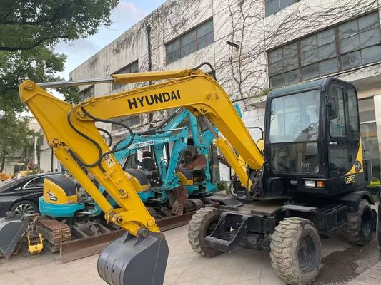प्रयुक्त R60W-7 मिनी हुंडई पहिया उत्खनन स्थिर और उच्च दक्षता